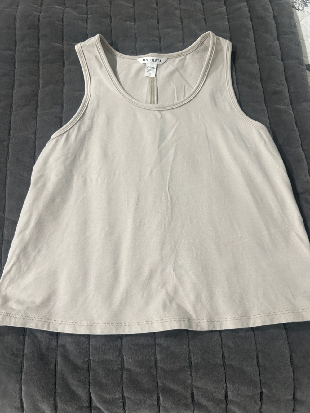 Athleta Light Cream Scoop Neck Crop Tank Top size small